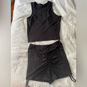 Black Sleeveless Top and Short Set